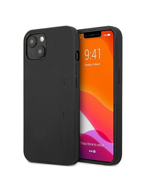 Mercedes-Benz AMG Leather Back Case - Geschikt voor Apple iPhone 14 Plus (6.7") - Zwart
