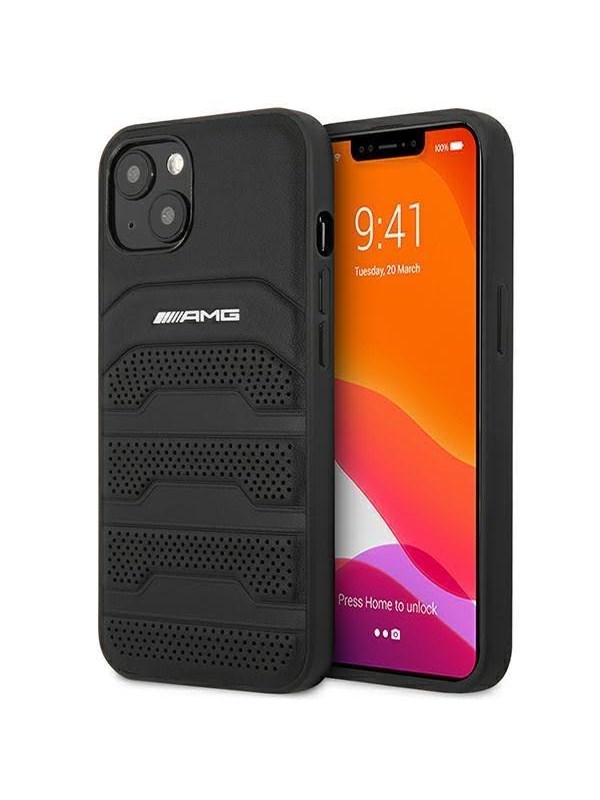 iPhone 14 Plus Backcase hoesje - Mercedes-Benz - Effen Zwart - Leer