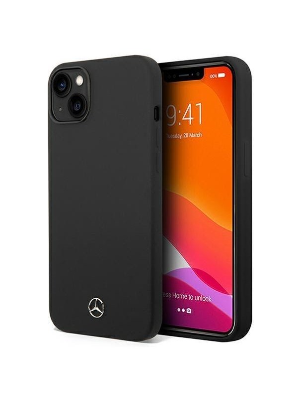 Mercedes-Benz Silicone Back Case (MagSafe Compatible) - Geschikt voor Apple iPhone 14 Plus (6.7") - Zwart