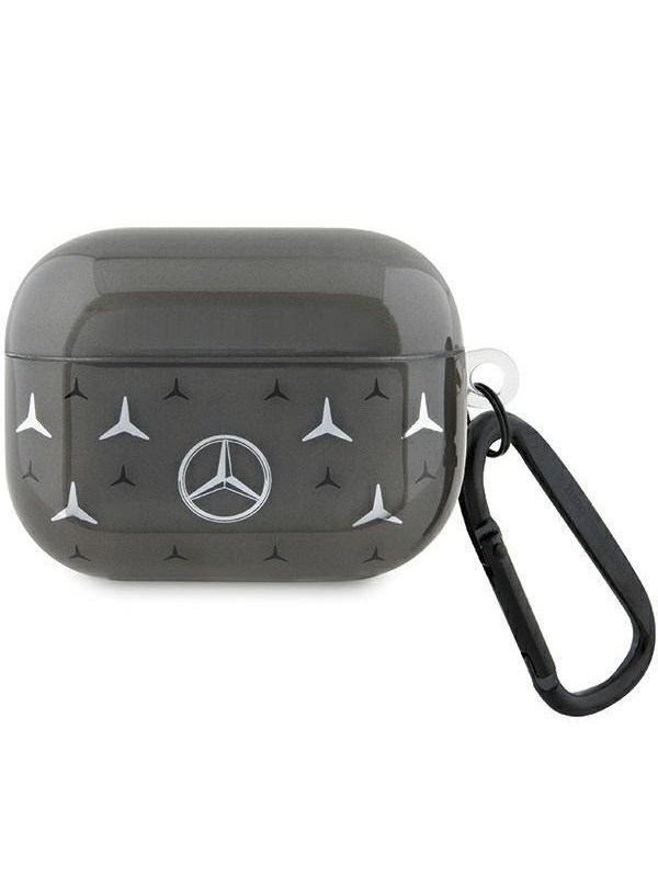 Mercedes Serie - Etui voor AirPods Pro - Zwart - Large Star Pattern - Luxe Design