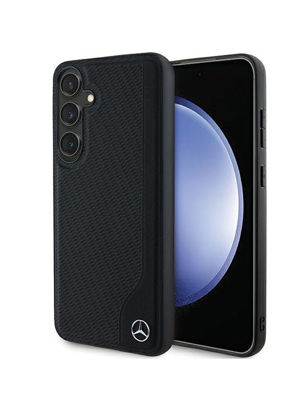 Mercedes-Benz Debossed Line Back Case (MagSafe Compatible) - Geschikt voor Samsung Galaxy S24 (S921) - Zwart