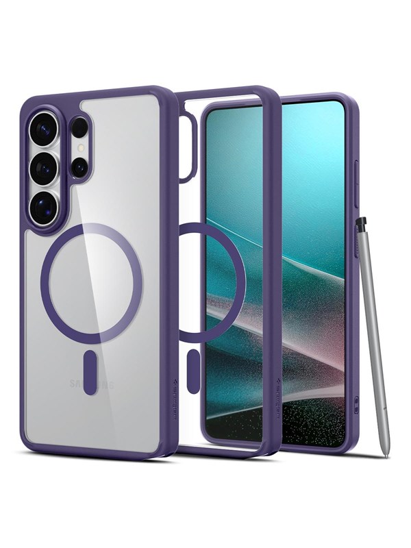 Spigen Hoesje Geschikt voor Samsung Galaxy S26 Ultra - Ultra Hybrid MagFit Case - Compatibel met MagSafe / Qi2 - Back Cover Paars