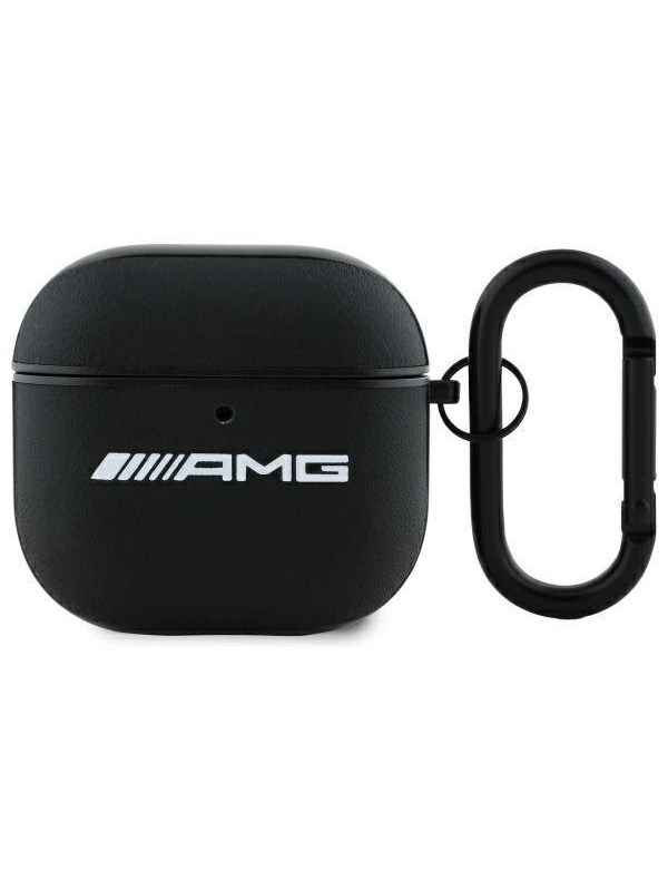 Mercedes AMG Leather White Logo Case for AirPods 4 - Black / White