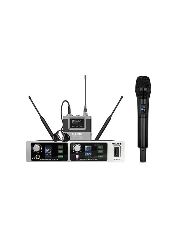 Acemic M2 - Alles-in-één draadloze microfoon- & in-ear monitorsysteem