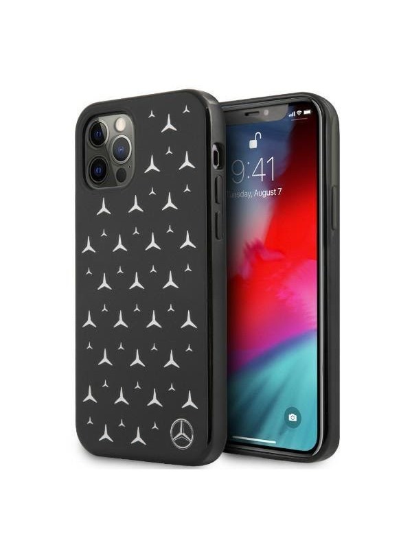 Backcase hoesje - Mercedes-Benz - Effen Zwart - TPU (Zacht) geschikt voor iPhone 12 Pro Max