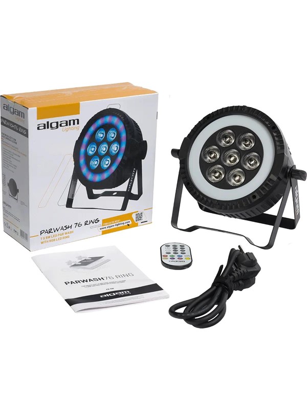 Algam Lighting 7 x 6W LED Par Wash met RGB LED-ring