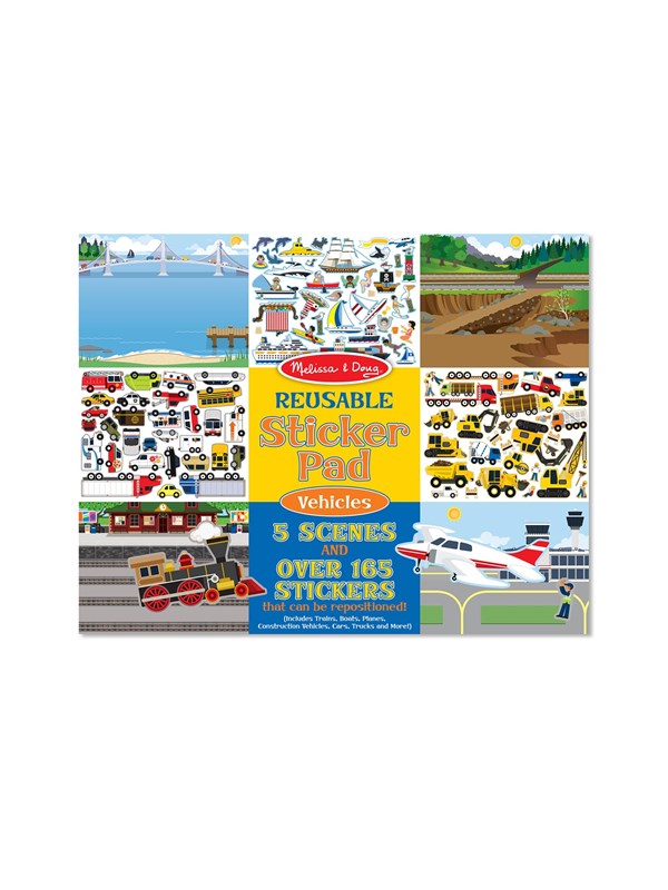 Melissa & Doug – Herbruikbaar stickerboek – Voertuigen – 165 stickers