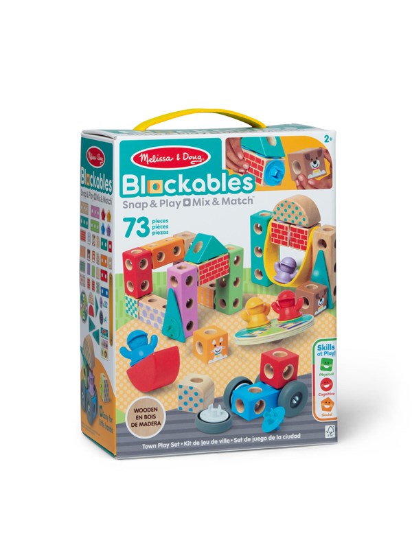 Melissa & Doug – Blockables™ Stad speelset – met draagbare bewaardoos