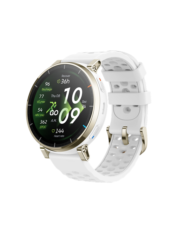 Amazfit Active 3 Premium Aero White (Zilvergoud Wit)