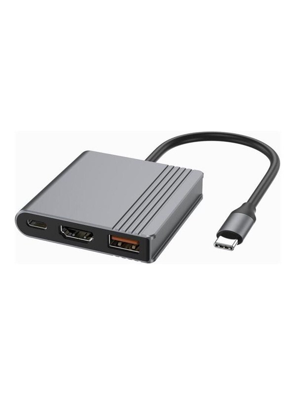 Gembird 3-Port USB-C USB hub - 3 - USB 3.2 - Grijs