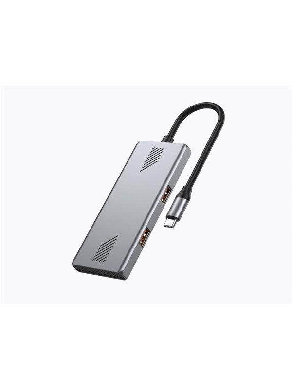 Gembird 4-port A + C USB 3.2 (Gen 2) Type-C hub USB hub - 4 - Grijs