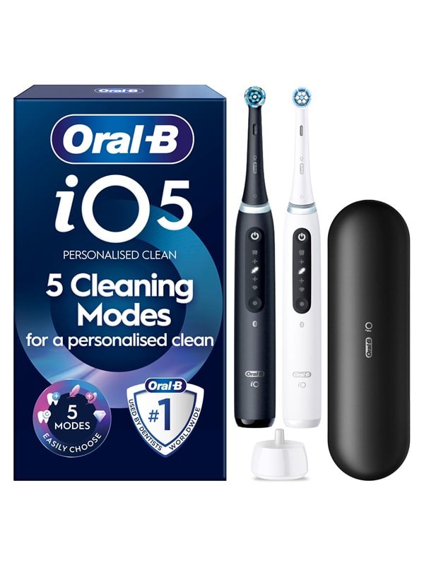 Oral-B Elektrische tandenborstel iO5 Matt Black/QuiteWhite Duo