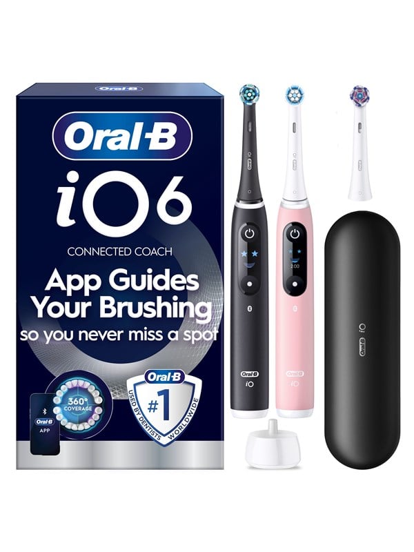 Oral-B Elektrische tandenborstel iO6 BlackLava/PinkSand Sens Duo + 1 Extra Refill