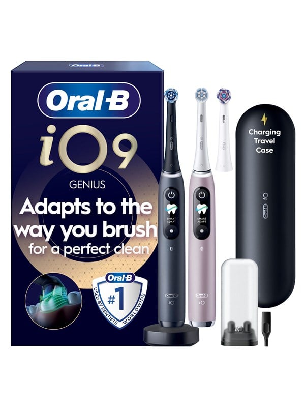 Oral-B Elektrische tandenborstel iO9 Duo Black Onyx/Rose Quartz + 1 Extra Refill