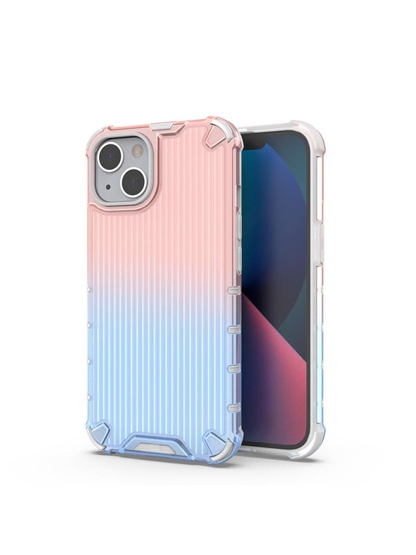 Hurtel Ombre Protect Case for iPhone 13 Pink and Blue Armored Case