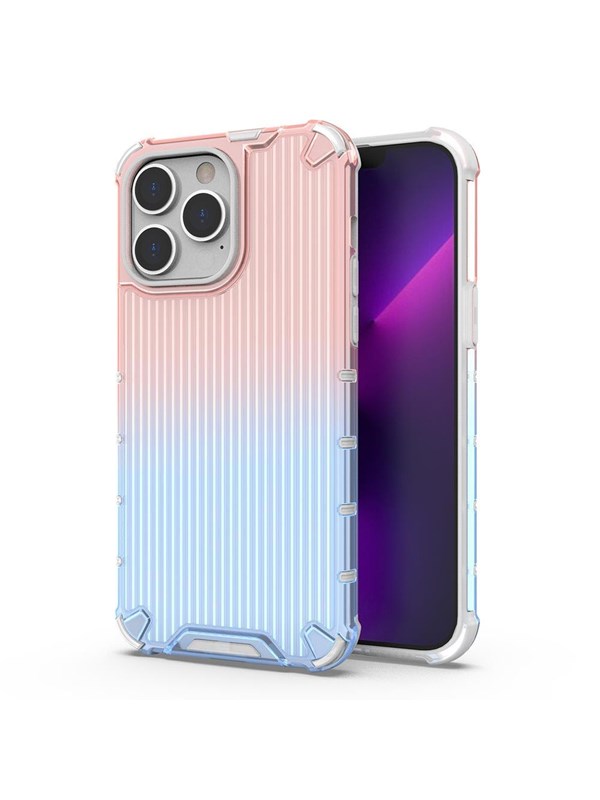 Hurtel Ombre Protect Case for iPhone 13 Pro Max Pink and Blue Armored Case