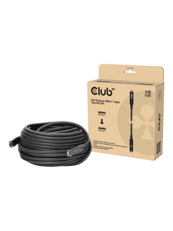 Club 3D - USB-C cable - USB-C to USB-C - 15 m