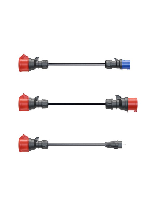 go-e Gemini flex 22 kW adapter set CEE red 16 A CEE blue 16 A EU plug