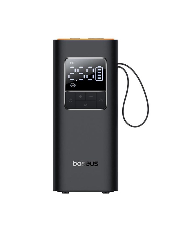 Baseus draadloze autoluchtpomp, draagbare luchtcompressor voor auto, motorfietsen, fiets, elektrische bandenpomp met digitaal LCD-display