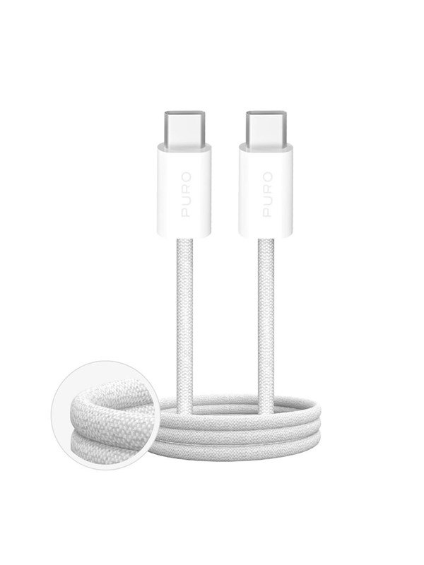 Puro Fabrik 4 100W Braided Cable USB-C - USB-C 2m - White