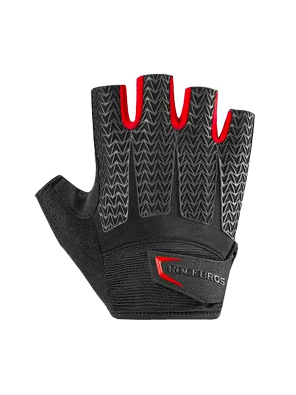 Rockbros S169BR M cycling gloves with gel inserts - black and red