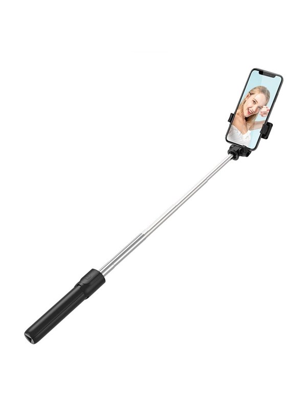 Telescopische selfie stick met afstandsbediening, statief voor telefoon 07m zwart