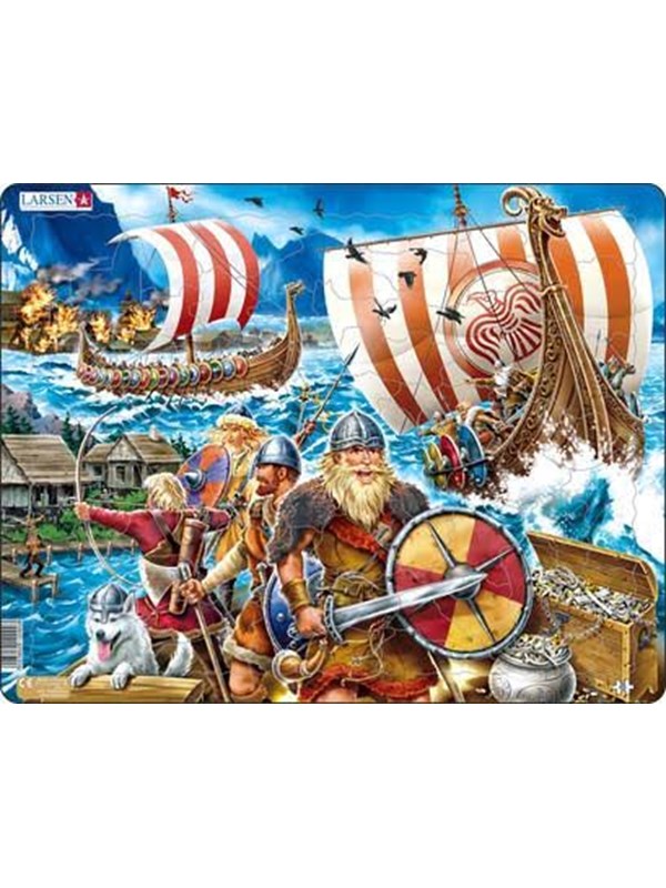 Larsen Puzzles Puzzle Viking Voyage - 65 pieces Maxi (36.5x28.5 cm) Vloer