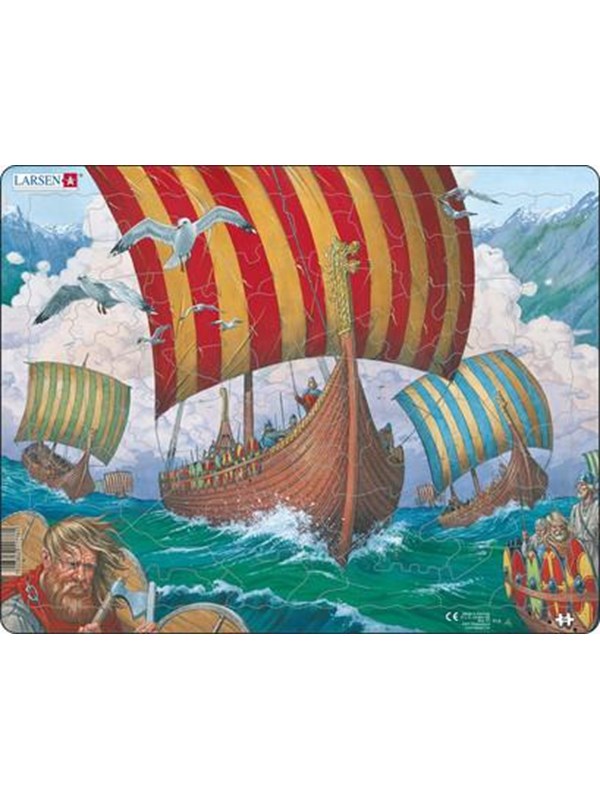 Larsen Puzzles Puzzle Viking Ship - Ormen Lange - 64 pieces Maxi (36.5x28.5 cm) Vloer