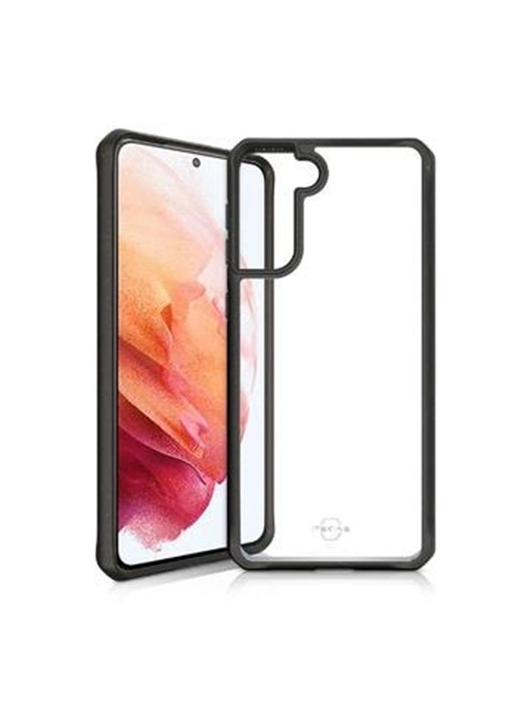 ITSkins Feroniabio Pure cover voor Samsung Galaxy S21 - Level 2 bescherming - Transparant & zwart