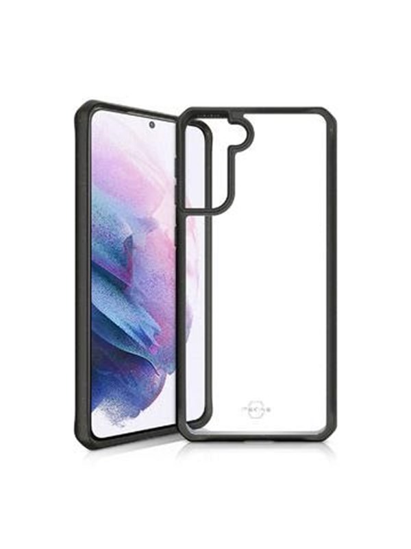 ITSkins Feroniabio Pure cover voor Samsung Galaxy S21+ - Level 2 bescherming - Transparant & zwart