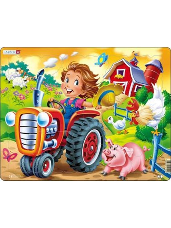 Larsen Puzzles Puzzle Child on tractor - 15 pieces Maxi (36.5x28.5 cm) Vloer