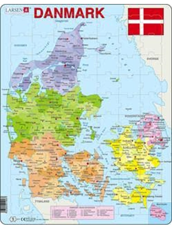 Larsen Puzzles Puzzle Denmark Political - 70 pieces Maxi (36.5x28.5cm) Vloer