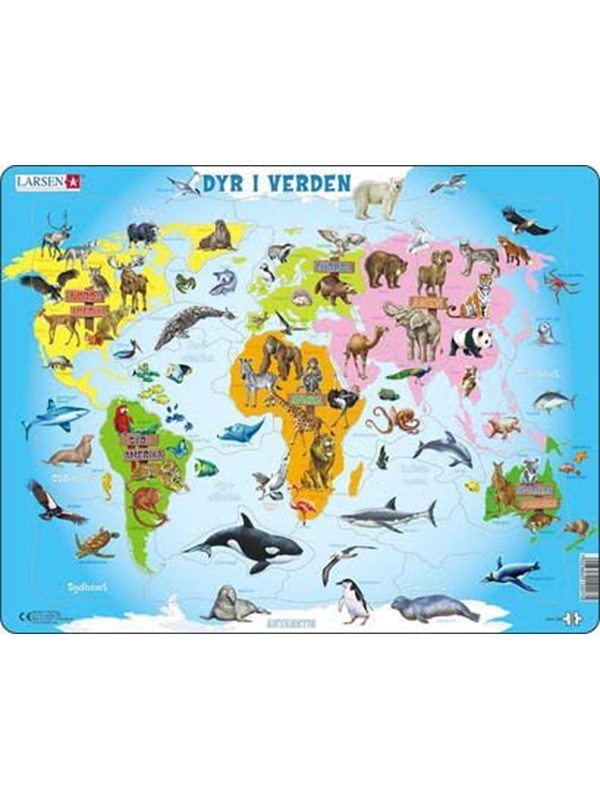 Larsen Puzzles Puzzle Animals in the World - 28 pieces Maxi (36.5x28.5 cm) Vloer