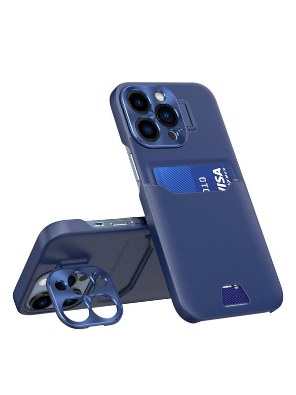 Hurtel Leather Stand Case for Samsung Galaxy S23+ Cover Card Wallet with Stand Blue