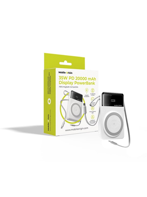 Mobile Origin 35W PD 20000mAh Display PowerBank PB15 MagSafe Compatible - 20000 mAh