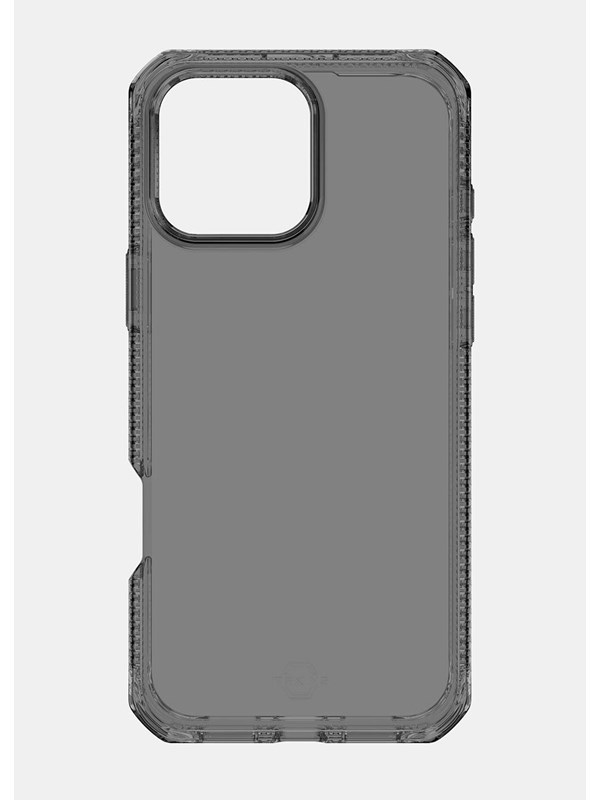 ITSKINS Hoesje geschikt voor Apple iPhone 16 Pro Telefoonhoesje Flexibel TPU | ITSKINS Level 2 SpectrumClear R Backcover Shockproof | Schokbestendig iPhone 16 Pro Telefoonhoesje | Anti Shock Proof - Smoke | Zwart