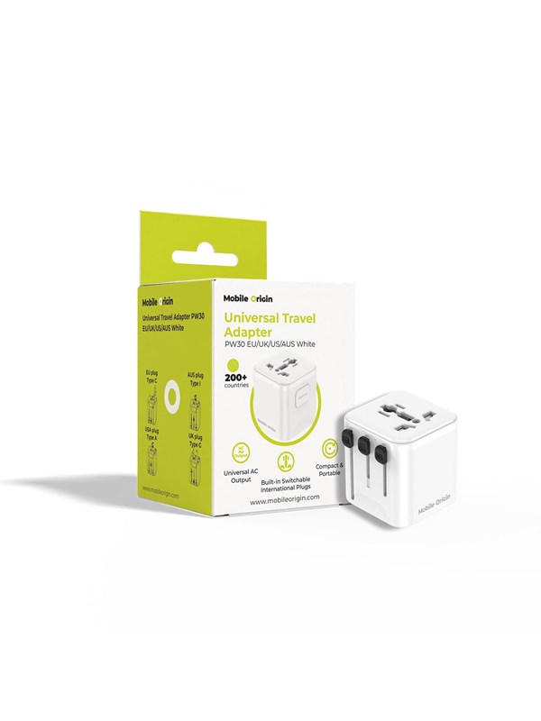 Mobile Origin Universal Travel Adapter PW30 EU/UK/US/AUS White