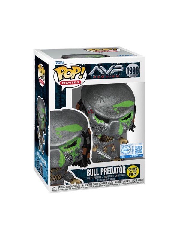 Funko POP! Alien VS Predator Requiem Bull Predator 1999 GITD Exclusive