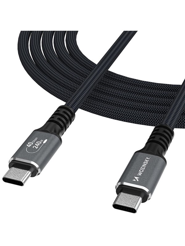 Wozinsky WPS-UY41S USB-C USB4 Cable 40Gb/s 240W 1m 4K - Black