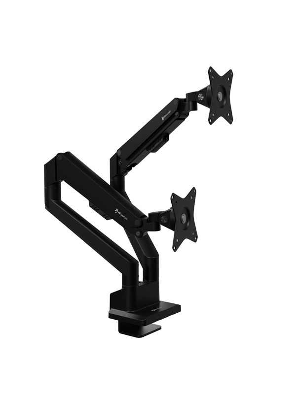 Arozzi Alzare Neo Dubbele Monitor Arm - Gasfeder - Kabelbeheer - 17" tot 34" - Zwart