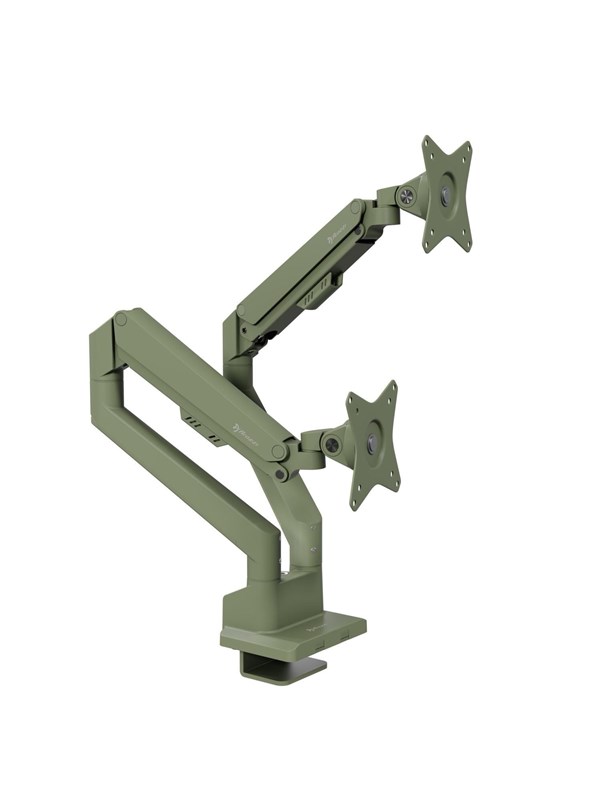 Arozzi Alzare Neo Dubbele Monitor Arm - Gasfeder - Kabelbeheer - 17" tot 34" - Bosgroen