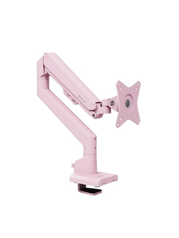 Arozzi Alzare Neo Monitor Arm - Gasveer - Kabelbeheer - Max 9kg - Roze