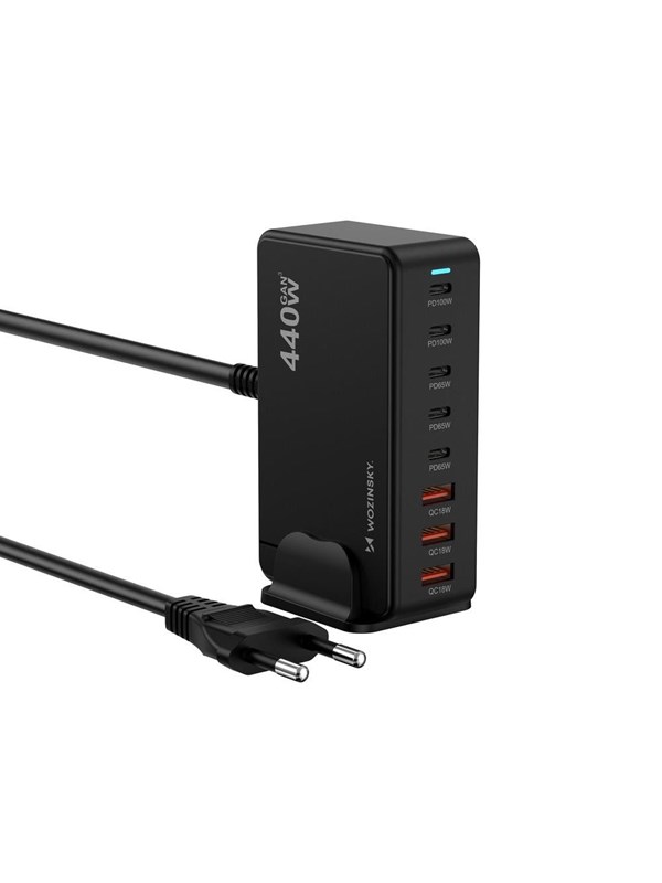 Wozinsky WSL-440 440W Gan QC3 Charging Station - Black