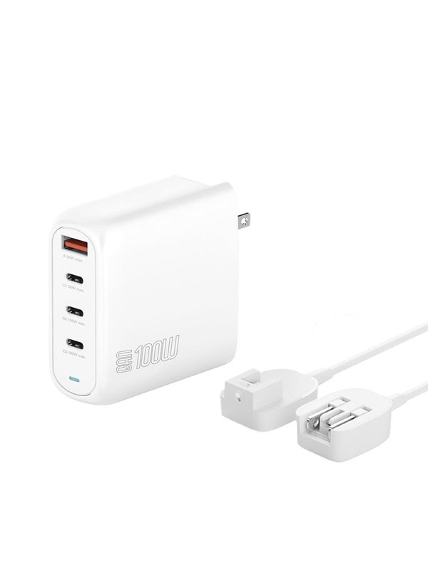 4Smarts GaN Flex Pro - Reis Oplader 100W - Snellader met Power Delivery - Wereldstekker voor EU/VS/VK