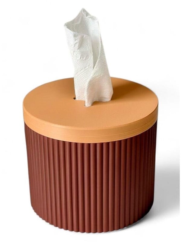 Simiu Paper Dispenser - Round - Bordeaux Red/Beige 13.5cm