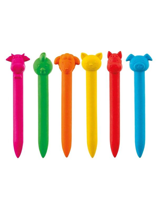 Fien & Teun waskrijtjes - creatief speelgoed - tekenen voor peuters, kleuters - boerderij dieren - Bambolino Toys - Vanaf 3 jaar