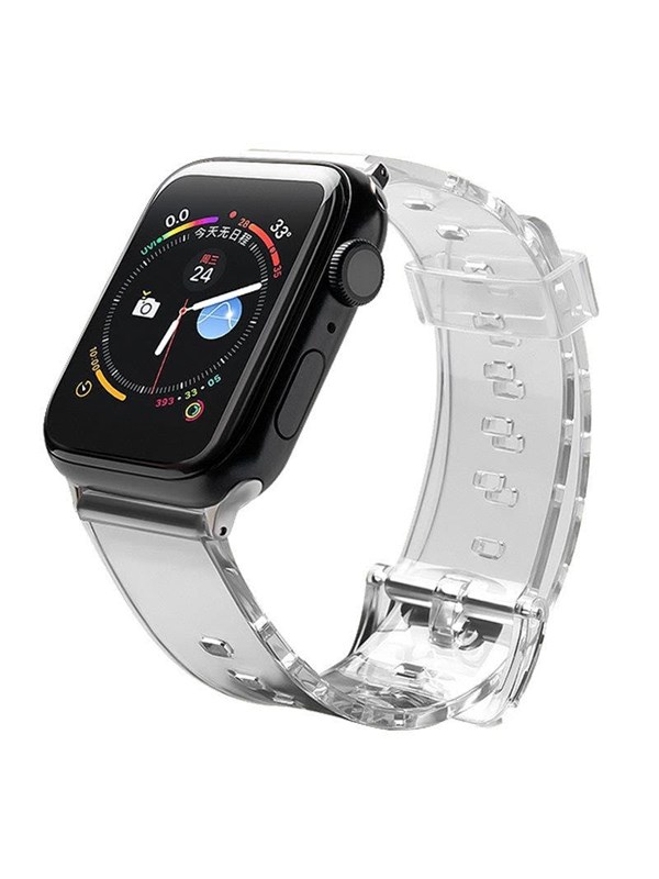 Hurtel Silicone Strap Bracelet Bracelet Strap Light for Apple Watch 42 / 44 mm - Black