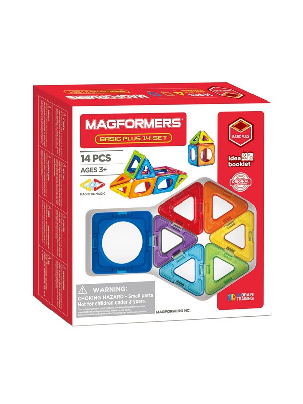Magformers Basic Plus Set- bouwset 14 stuks- magnetisch speelgoed- speelgoed 3,4,5,6,7 jaar jongens en meisjes– Montessori speelgoed- educatief speelgoed- constructie speelgoed