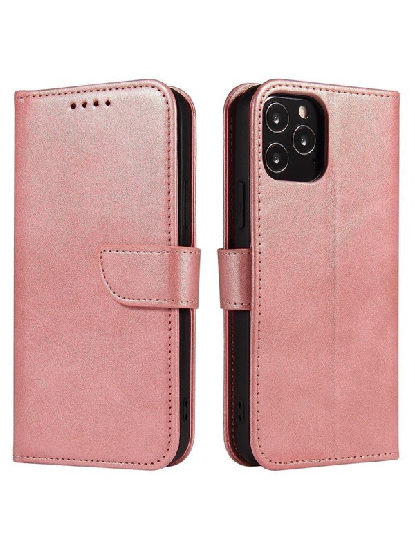 Hurtel Magnet Case Elegant Case Cover with a Flap and Stand Function for Samsung Galaxy A73 Pink