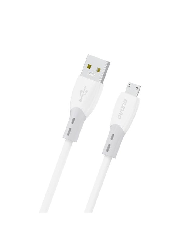 Dudao L25SM 3 A USB-A - micro USB cable with soft silicone braid 1 m - white